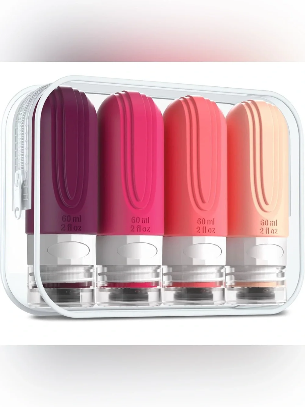 2oz Travel Silicone Refillable Bottle Set